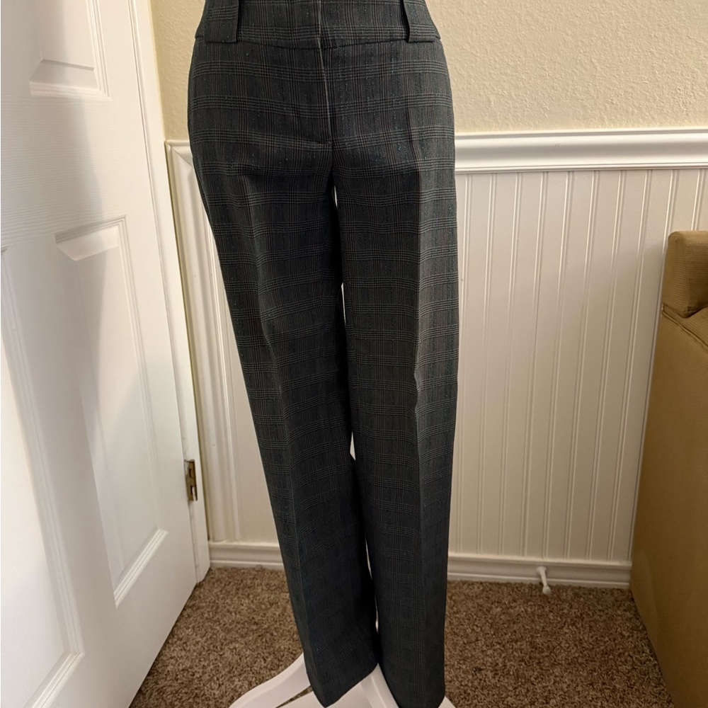 Womyn Gray Plaid Trousers - Picture 4 of 12